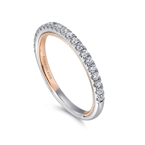 14K Rose Gold Diamond Matching Wedding Band