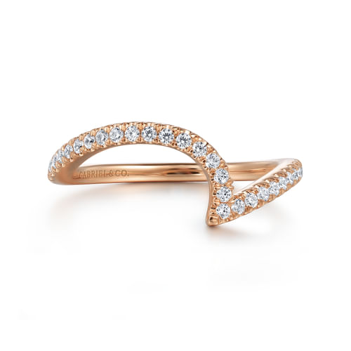 14K Rose Gold Diamond Matching Wedding Band