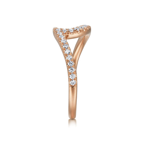 14K Rose Gold Diamond Matching Wedding Band