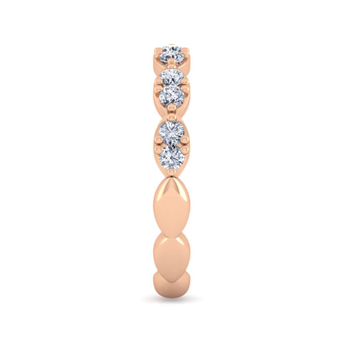 14K Rose Gold Diamond Matching Wedding Band
