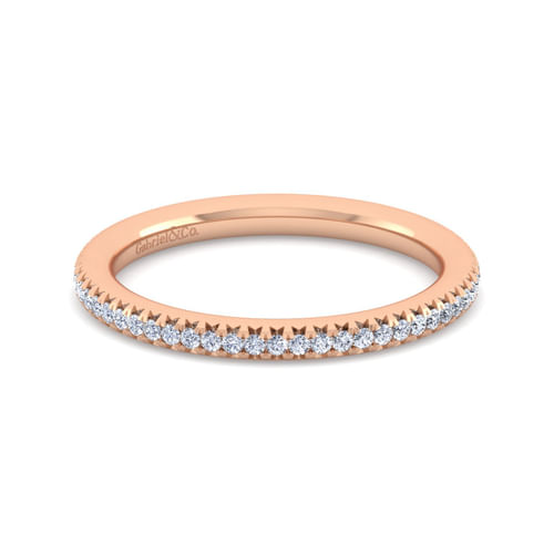 14K Rose Gold Diamond Matching Wedding Band
