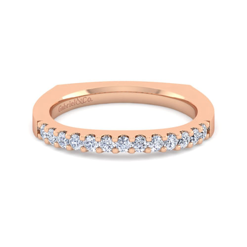 14K Rose Gold Diamond Matching Wedding Band