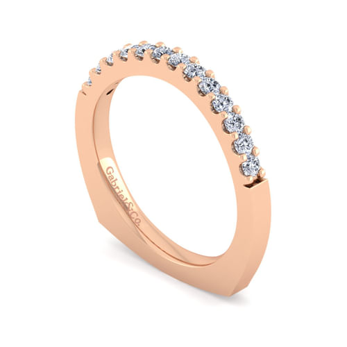 14K Rose Gold Diamond Matching Wedding Band
