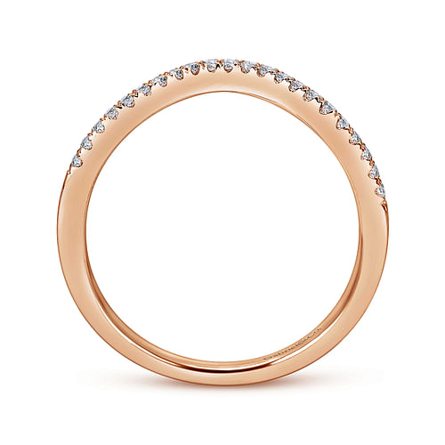 14K Rose Gold Diamond Matching Wedding Band