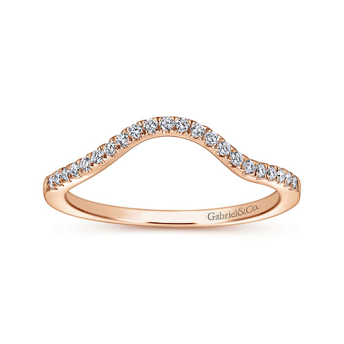 14K Rose Gold Diamond Matching Wedding Band