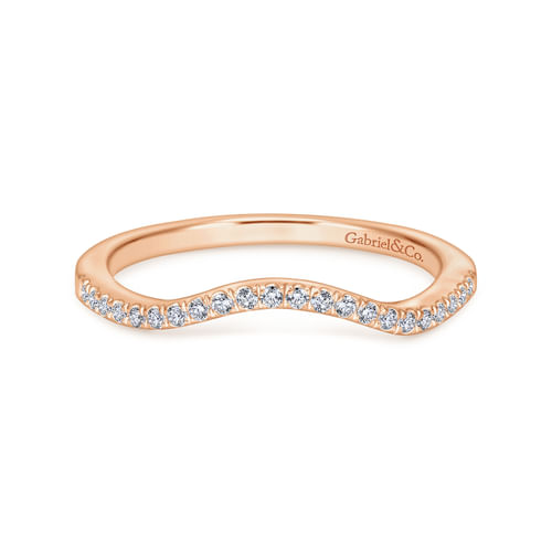 14K Rose Gold Diamond Matching Wedding Band