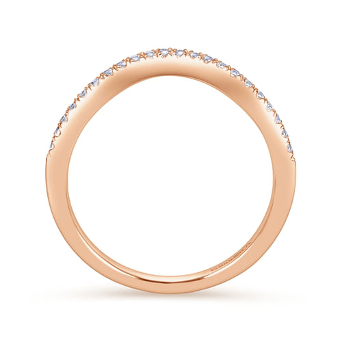 14K Rose Gold Diamond Matching Wedding Band