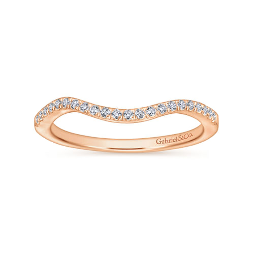 14K Rose Gold Diamond Matching Wedding Band