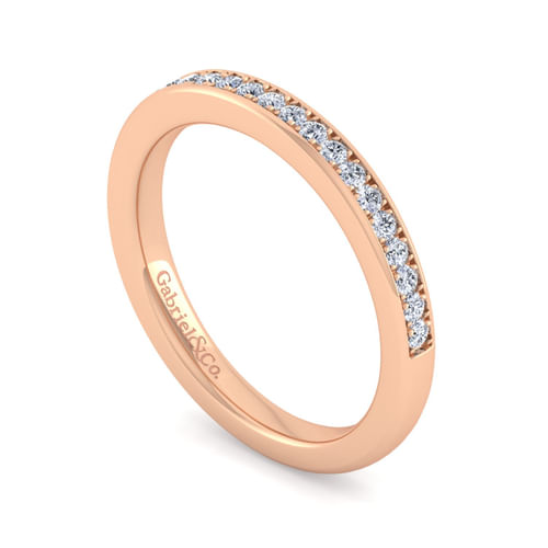 14K Rose Gold Diamond Matching Wedding Band
