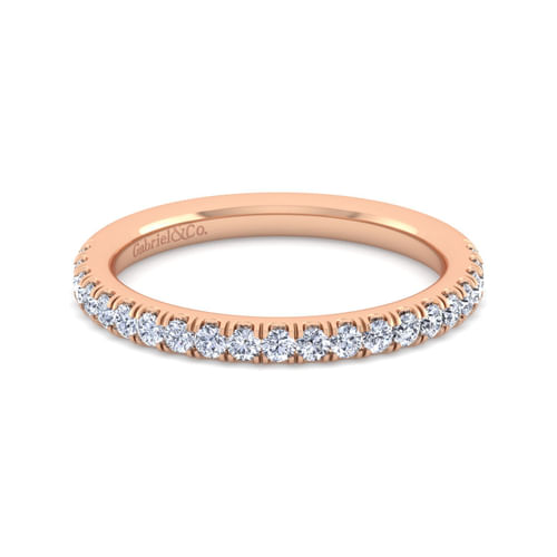 14K Rose Gold Diamond Matching Wedding Band