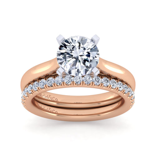 14K Rose Gold Diamond Matching Wedding Band