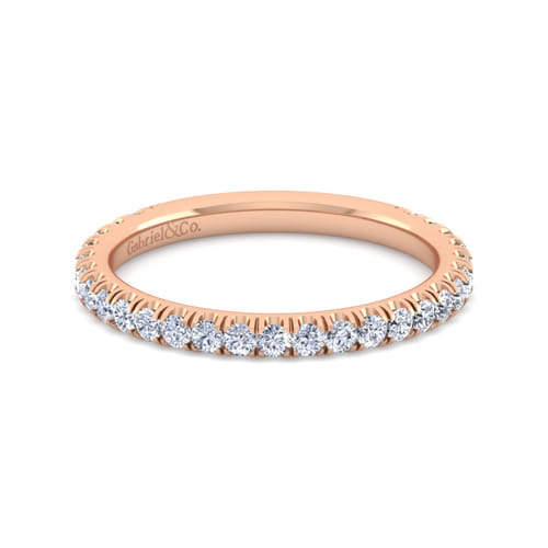14K Rose Gold Diamond Matching Wedding Band