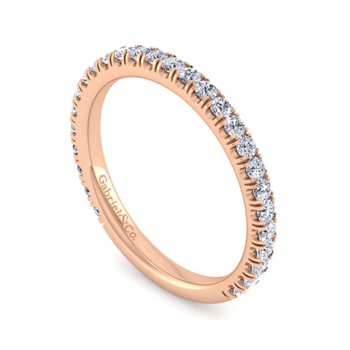 14K Rose Gold Diamond Matching Wedding Band