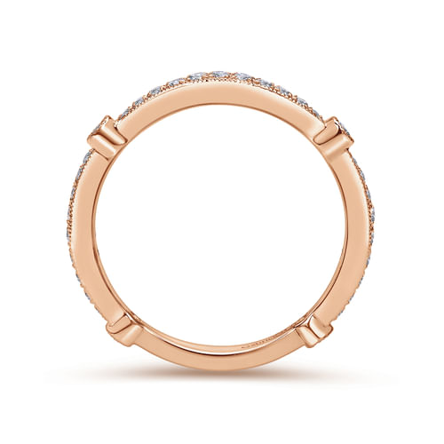 14K Rose Gold Diamond Matching Wedding Band