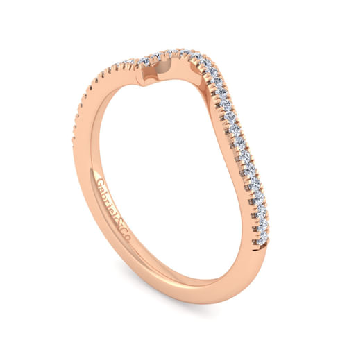 14K Rose Gold Diamond Matching Wedding Band