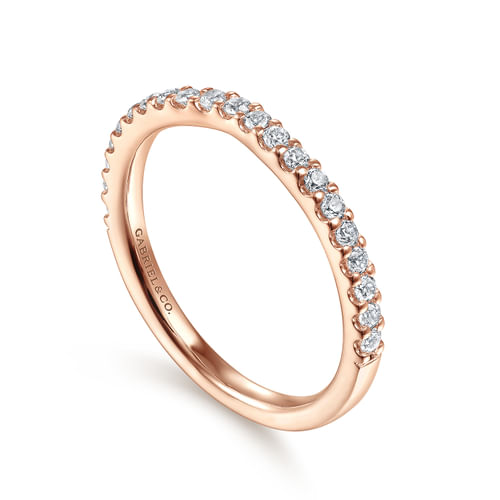 14K Rose Gold Diamond Matching Wedding Band