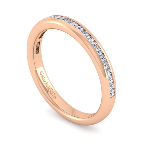 14K Rose Gold Diamond Matching Wedding Band