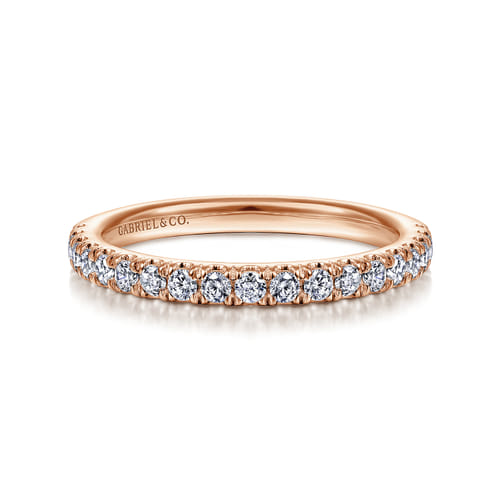 14K Rose Gold Diamond Matching Wedding Band
