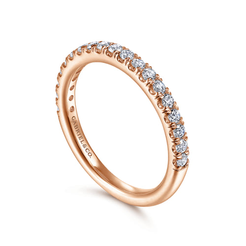 14K Rose Gold Diamond Matching Wedding Band