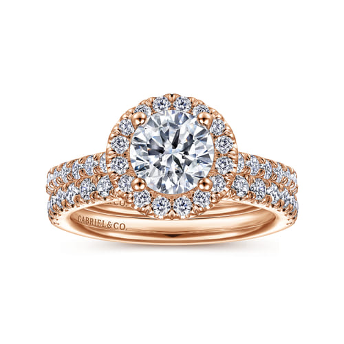 14K Rose Gold Diamond Matching Wedding Band