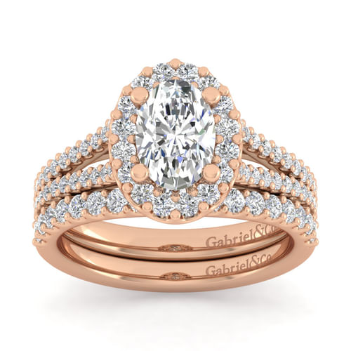 14K Rose Gold Diamond Matching Wedding Band