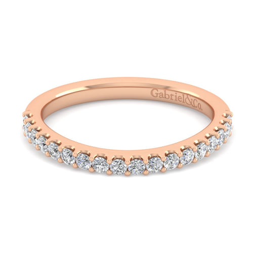 14K Rose Gold Diamond Matching Wedding Band