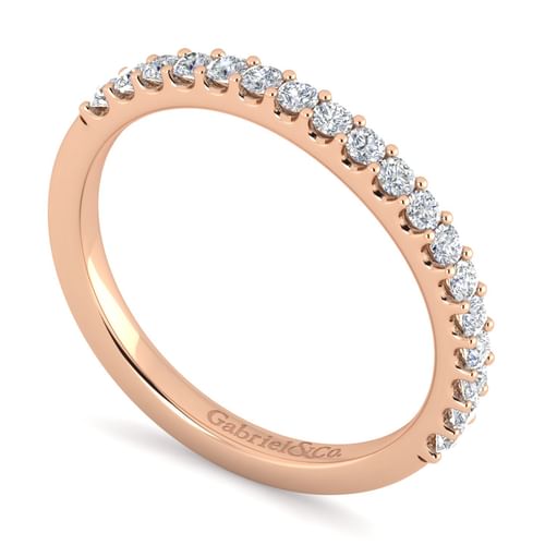 14K Rose Gold Diamond Matching Wedding Band