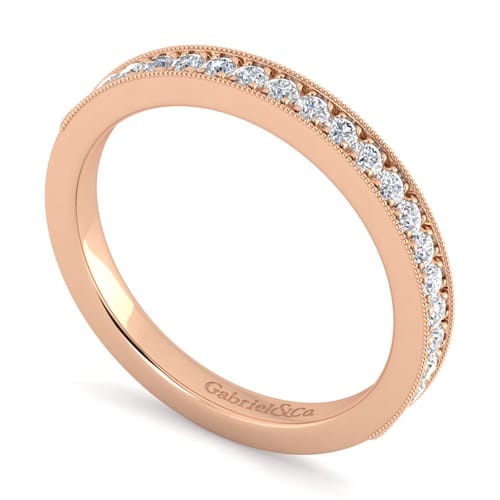 14K Rose Gold Diamond Matching Wedding Band