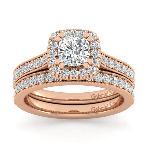 14K Rose Gold Diamond Matching Wedding Band
