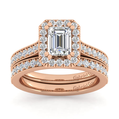 14K Rose Gold Diamond Matching Wedding Band