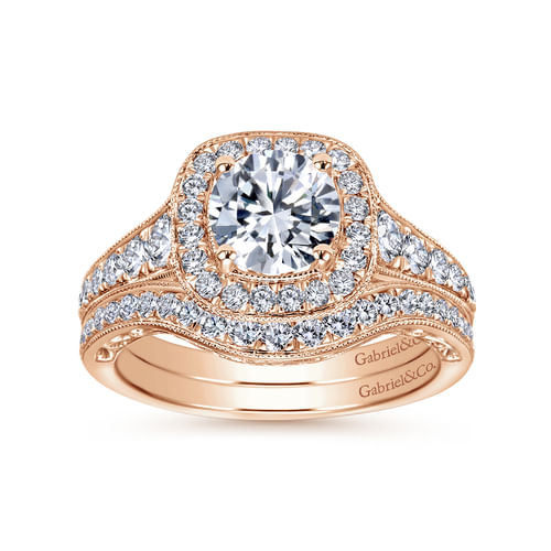 14K Rose Gold Diamond Matching Wedding Band