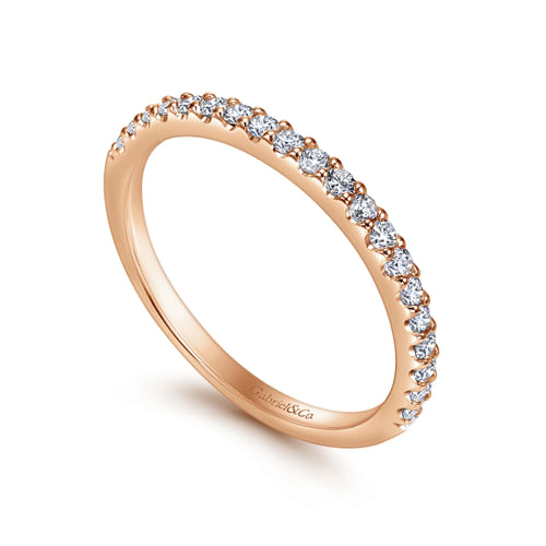 14K Rose Gold Diamond Matching Wedding Band
