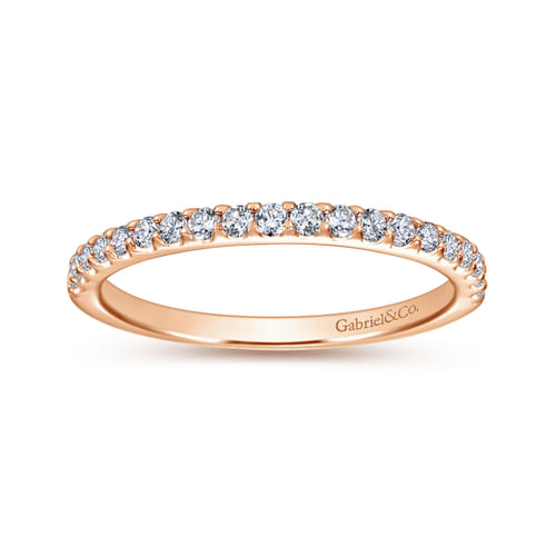 14K Rose Gold Diamond Matching Wedding Band