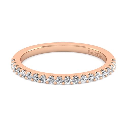 14K Rose Gold Diamond Matching Wedding Band