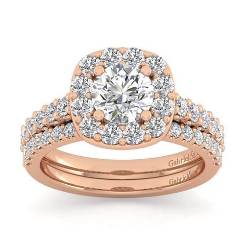 14K Rose Gold Diamond Matching Wedding Band