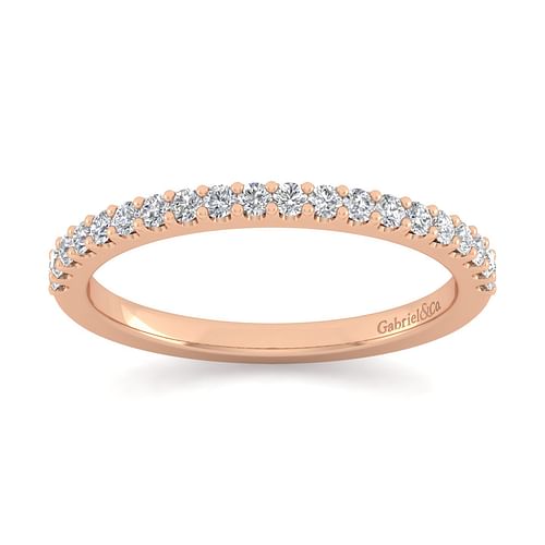 14K Rose Gold Diamond Matching Wedding Band