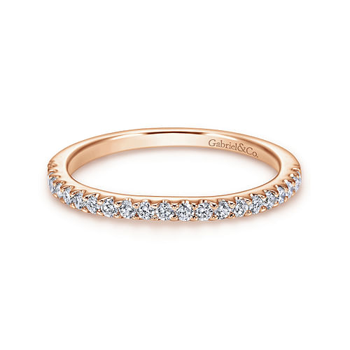 14K Rose Gold Diamond Matching Wedding Band