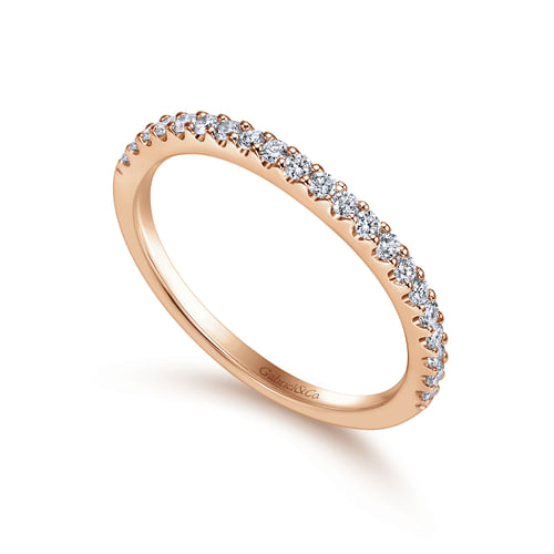 14K Rose Gold Diamond Matching Wedding Band