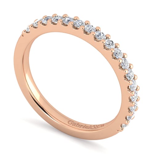 14K Rose Gold Diamond Matching Wedding Band
