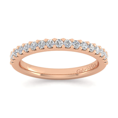 14K Rose Gold Diamond Matching Wedding Band
