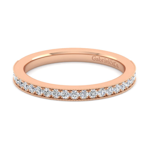 14K Rose Gold Diamond Matching Wedding Band