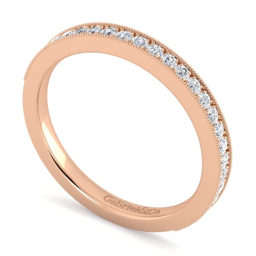 14K Rose Gold Diamond Matching Wedding Band