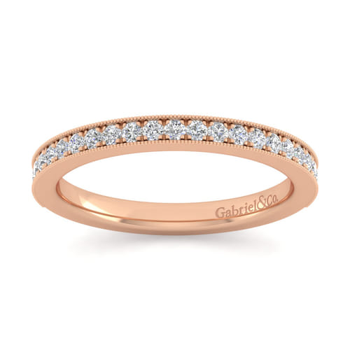14K Rose Gold Diamond Matching Wedding Band