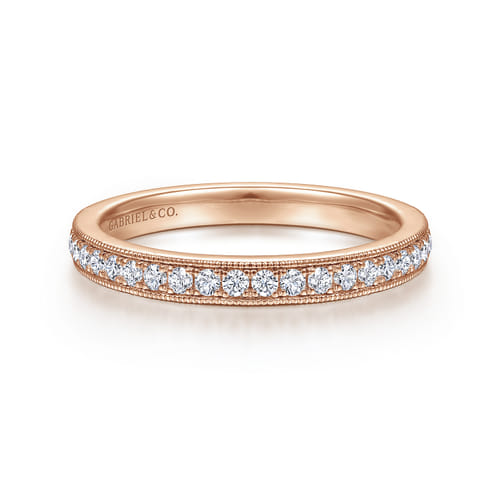 14K Rose Gold Diamond Matching Wedding Band