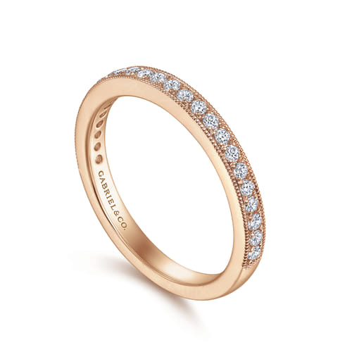 14K Rose Gold Diamond Matching Wedding Band
