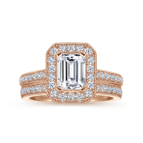 14K Rose Gold Diamond Matching Wedding Band