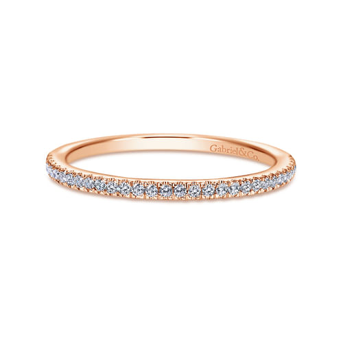 14K Rose Gold Diamond Matching Wedding Band