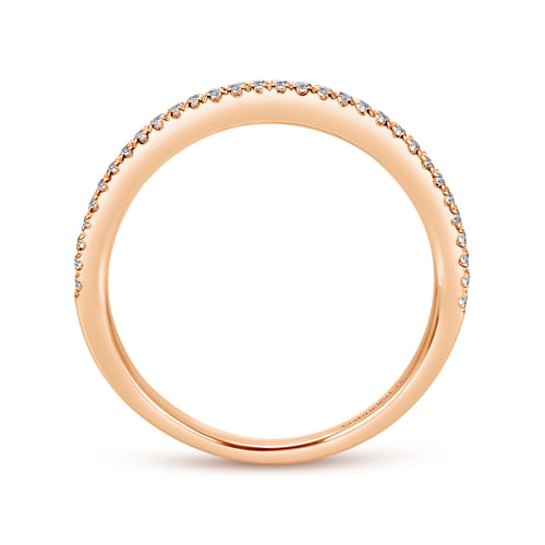 14K Rose Gold Diamond Matching Wedding Band