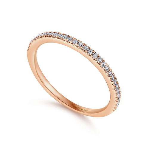 14K Rose Gold Diamond Matching Wedding Band