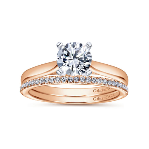 14K Rose Gold Diamond Matching Wedding Band